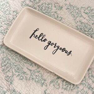 Chic Cream Vanity Tray with Script